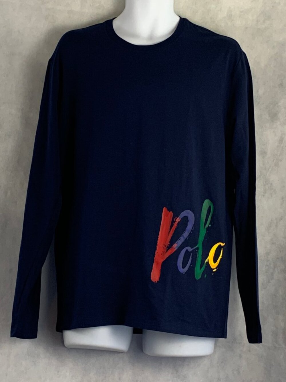 Polo Ralph Lauren Men's Long-Sleeve Cotton Blend Lounge Pajama Top, Blue, Medium